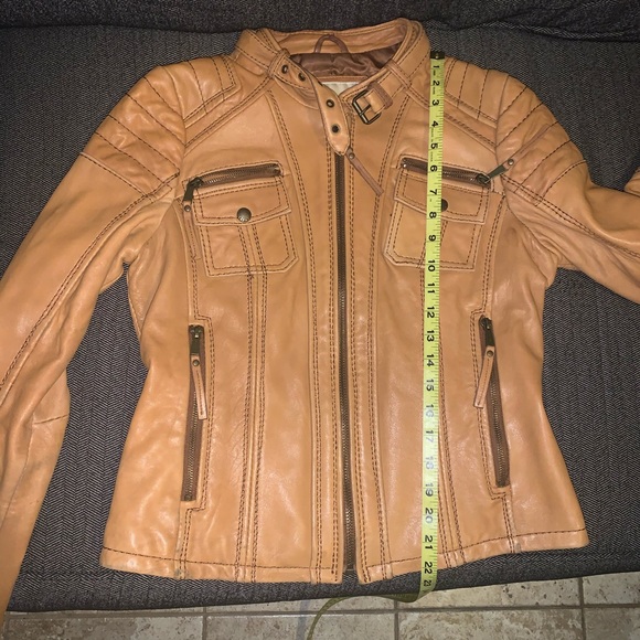 MICHAEL KORS - Tan Leather Jacket - Picture 5 of 8